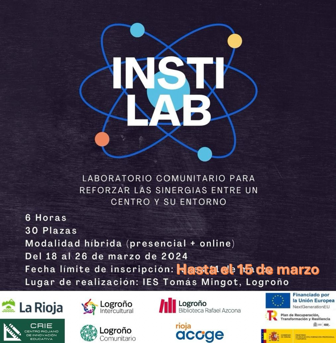 Hasta el 15 de marzo puedes apuntarte al curso Proyecto InstiLab  